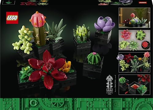 LEGO Botanicals Les Succulentes - Set de Construction - Plantes Artificielles - Maquettes de 9 Petites Plantes - Décoration Intérieure pour la Maison ou Le Bureau - Idée de Cadeau pour Adulte 10309 - 9