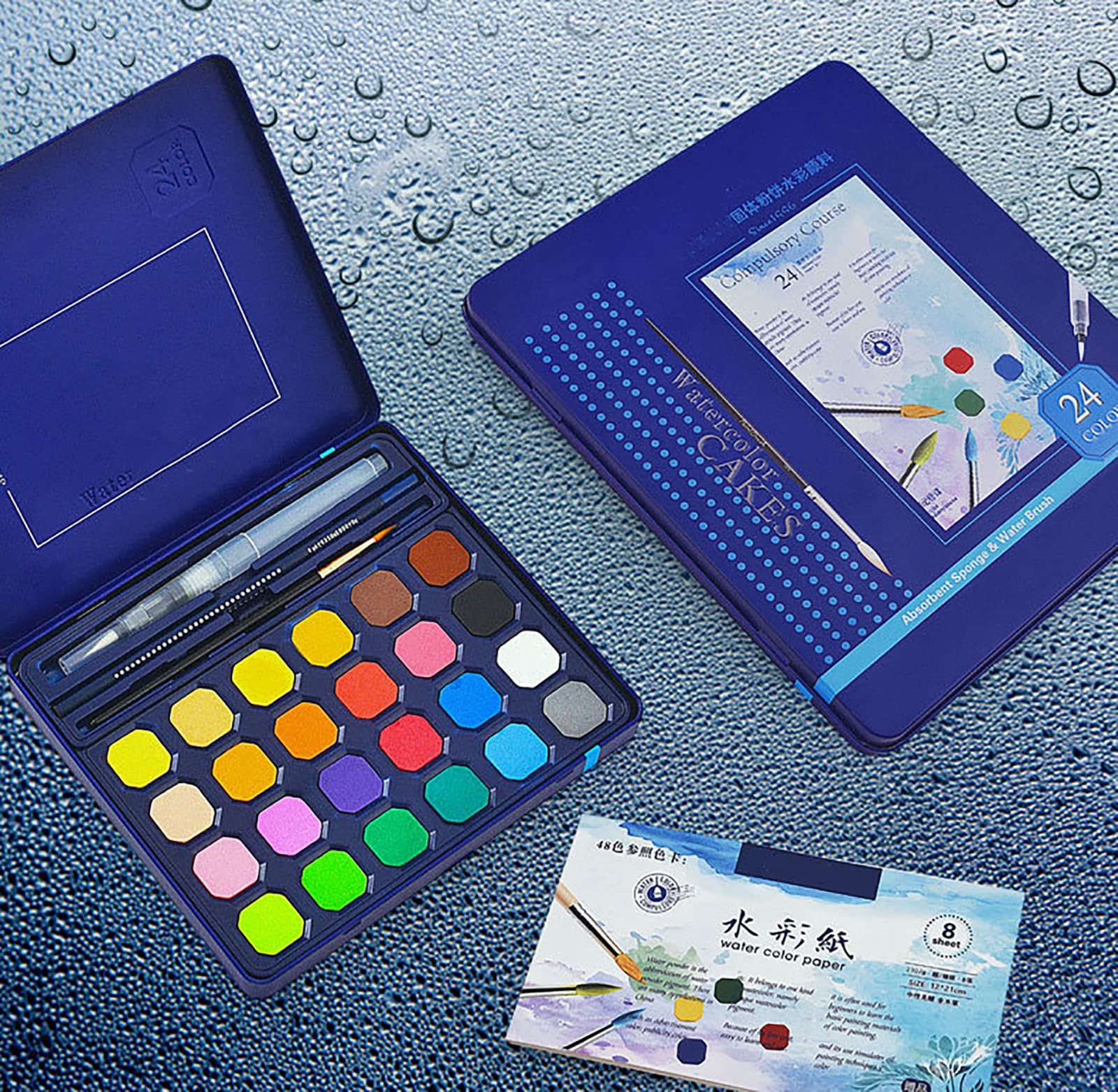 Artistro Set Di Pittura Acquarello 24 Colori, Set Di Acquarelli Da Viaggio In Scatola Portatile, Set Di Pittura Acquarello Per Bambini, Set Mini Acquarelli Per Adulti, Artisti, Hobbisti Amatoriali