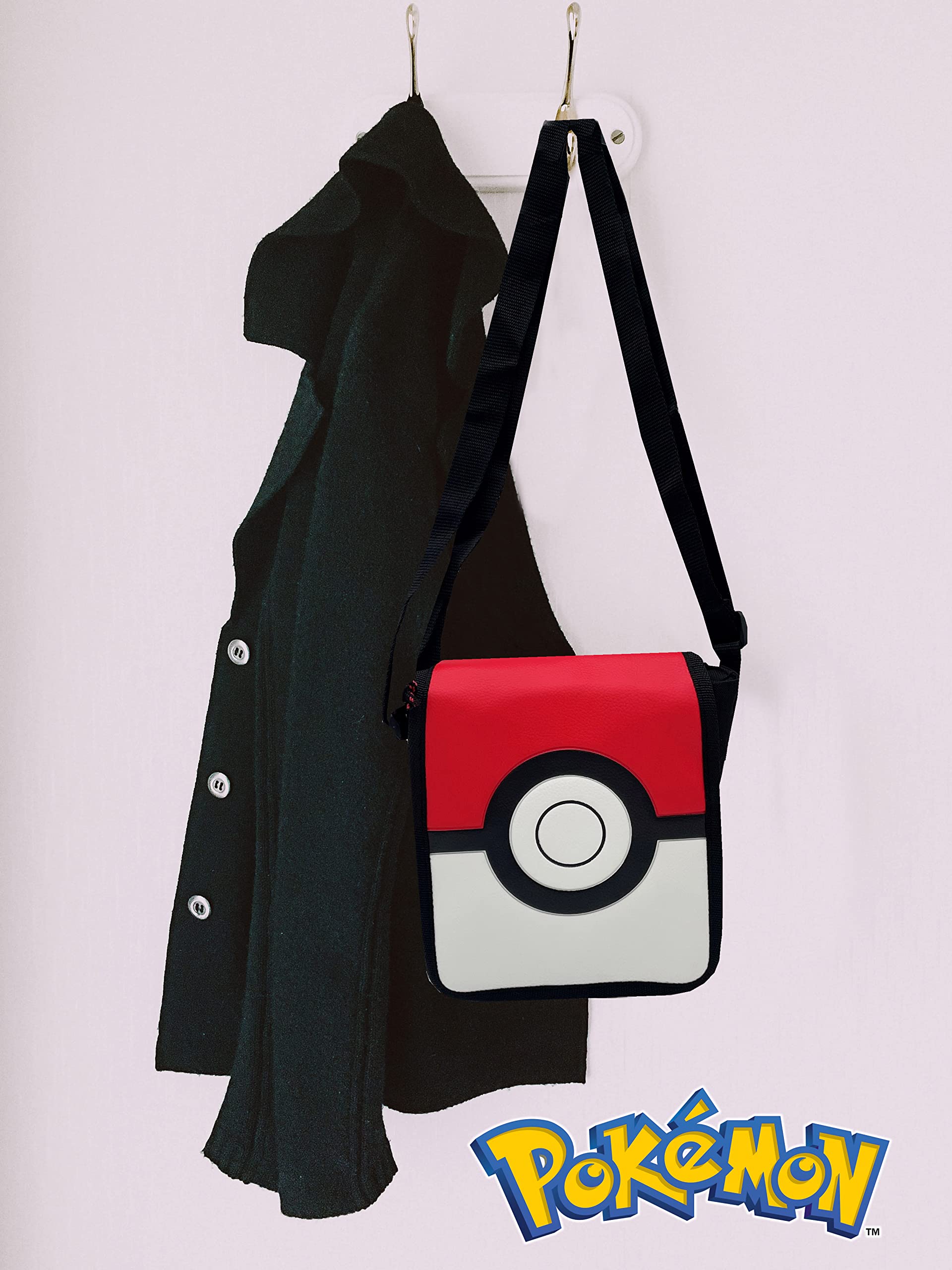 CYPBRANDS Unisex-Kinder Bandolera Pokémon BD-281-PK Umhängetasche, Blanco/Rojo