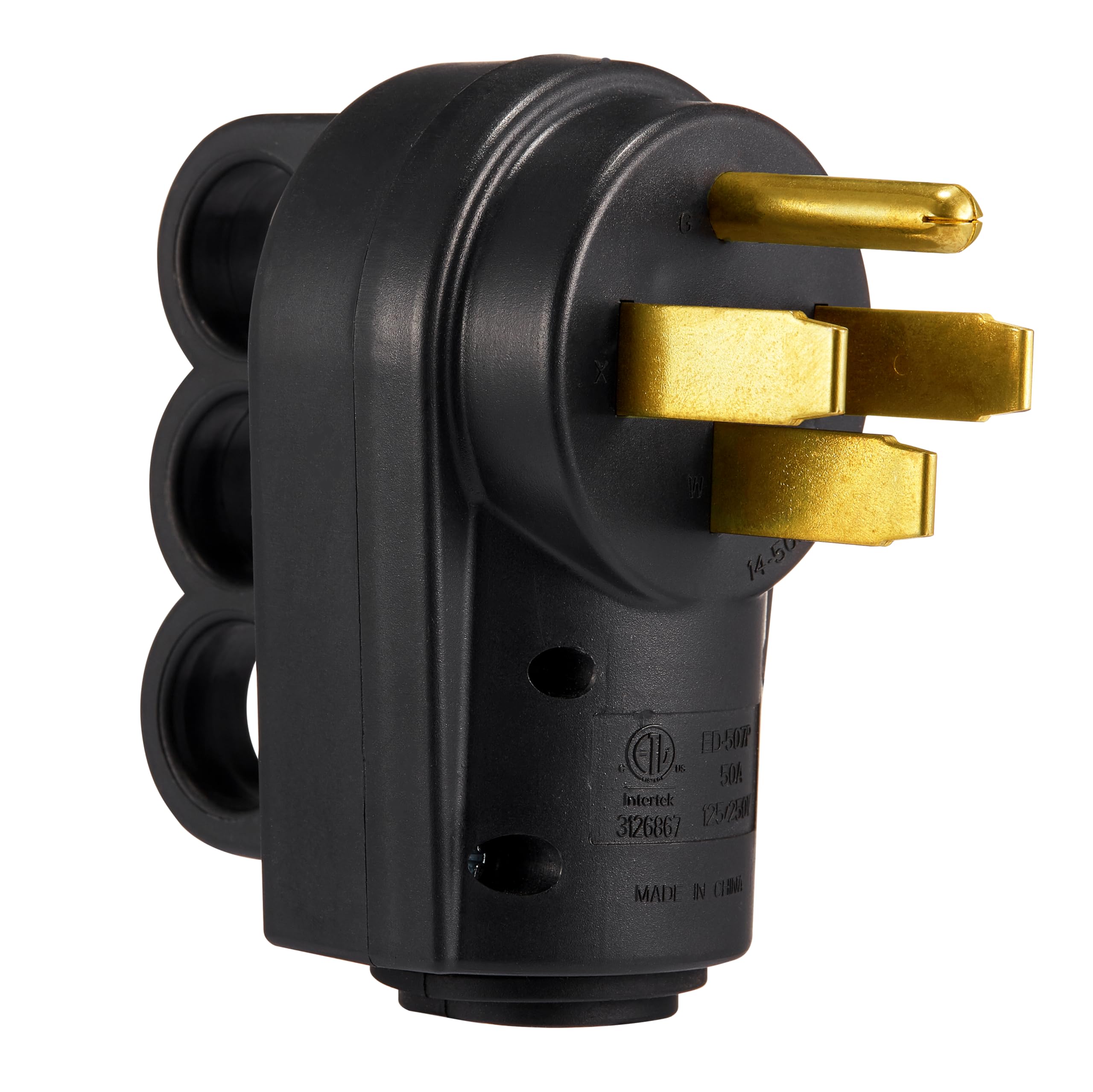 NEMA 14-50P Plug, 125/250V 50Amp Heavy Duty Replacement Male Plug with Ergonomic Handles for RV, EV, Generator Cord, ETL Listed-image-26