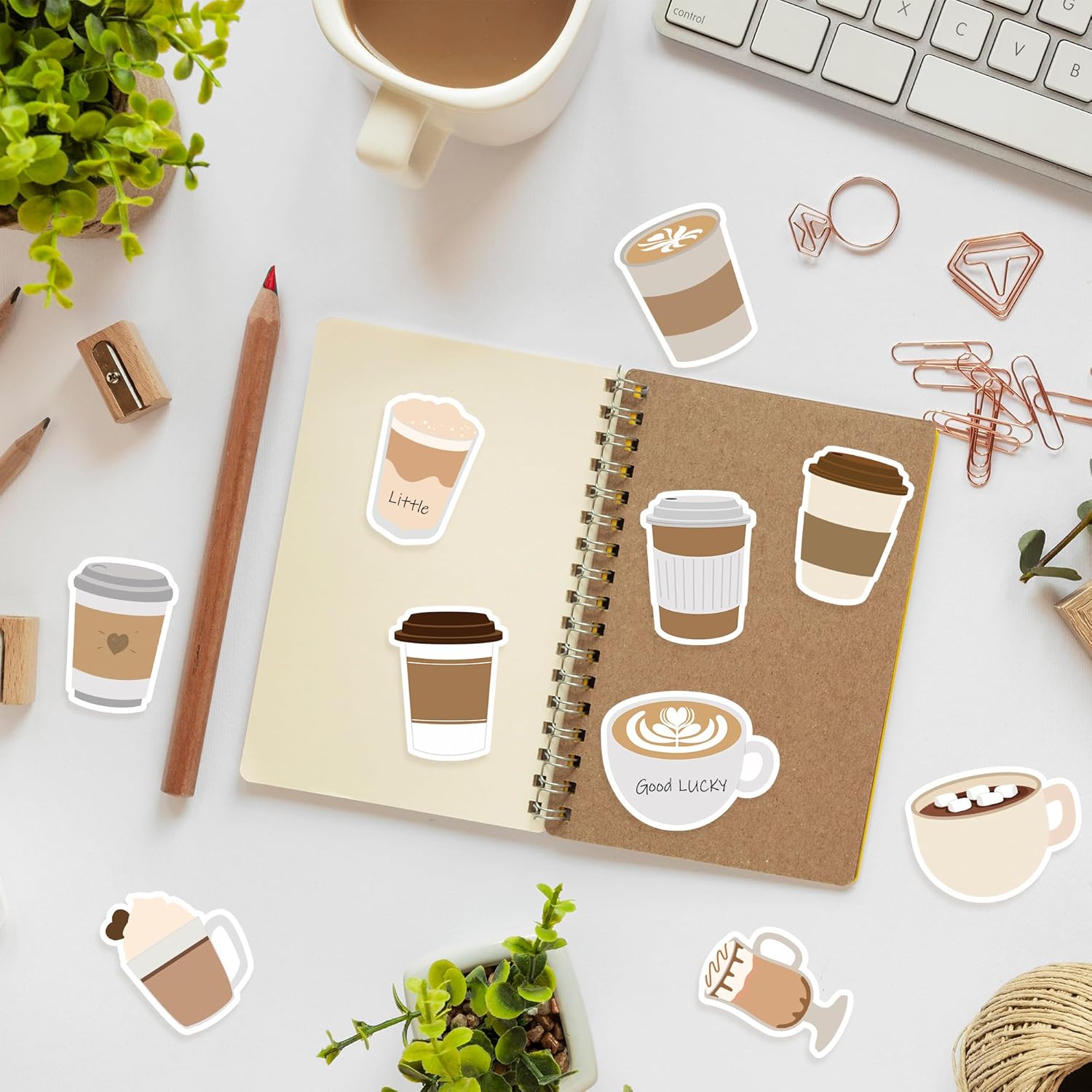 Xqumoi 30 Pack Coffee Cup Sticky Notes - Funny Self Sticky Notepads Writing Memo Pads for Coffee Lover Office School Supplies Student Kids Gift Class Reward Birthday Party Favors Goodies Bag Fillers - Image 4