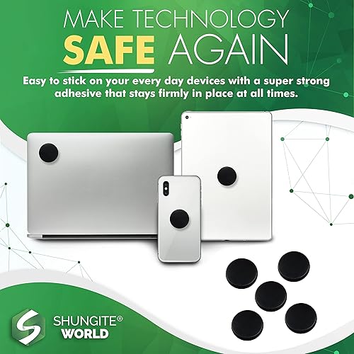 Miniatura 5 de Shungite World Auténtica calcomanía de shungite para funda de teléfono, tableta, computadora portátil, placa de protección de piedras de shungita de