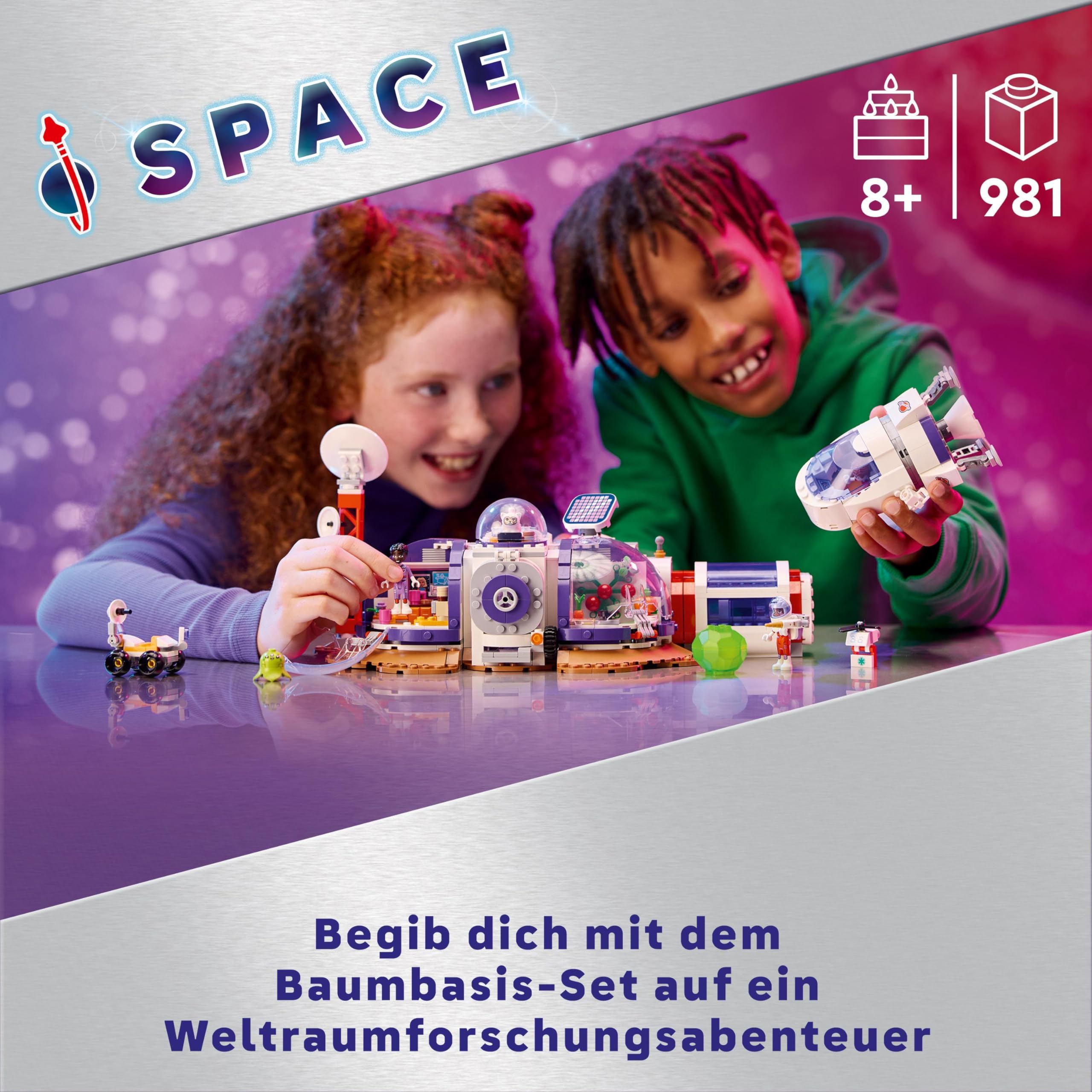 LEGO Friends Mars-Raumbasis mit Rakete, Weltraum-Spielzeug mit Space Shuttle und 4 Astronauten-Figuren, Geschenk für Mädchen und Jungen ab 8 Jahren, die Wissenschaft und Technik lieben 42605