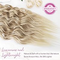 Vista 10 de REECHO Extensiones de cabello, 4 piezas Extensiones de cabello con clip de 24 pulgadas gruesas largas ondas de playa extensiones de cabello negro