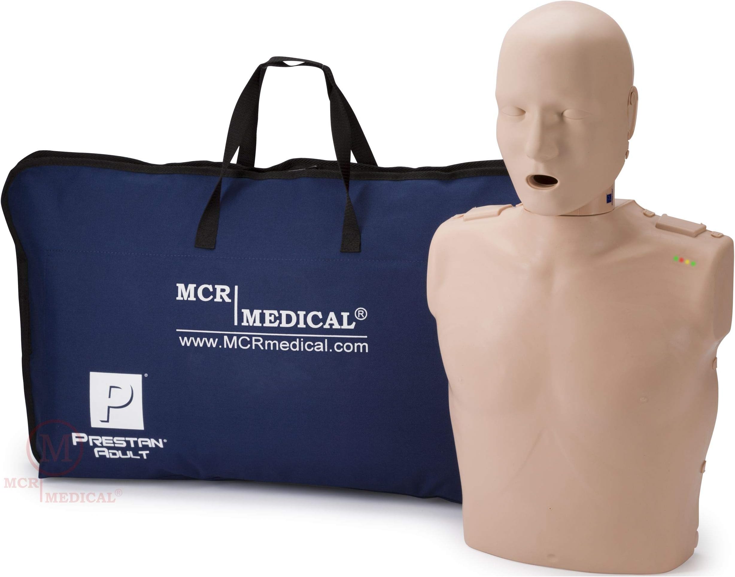 PRESTAN CPR Training Manikin, Single Adult, Medium Tone | Advance hands-on CPR skills with responsive rate guidance and realistic ventilation practice for hands-on training.