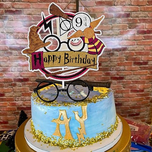 Miniatura 4 de Magical Wizard - Decoración para pastel de feliz cumpleaños, suministros de decoración para fiesta de mago niño niña