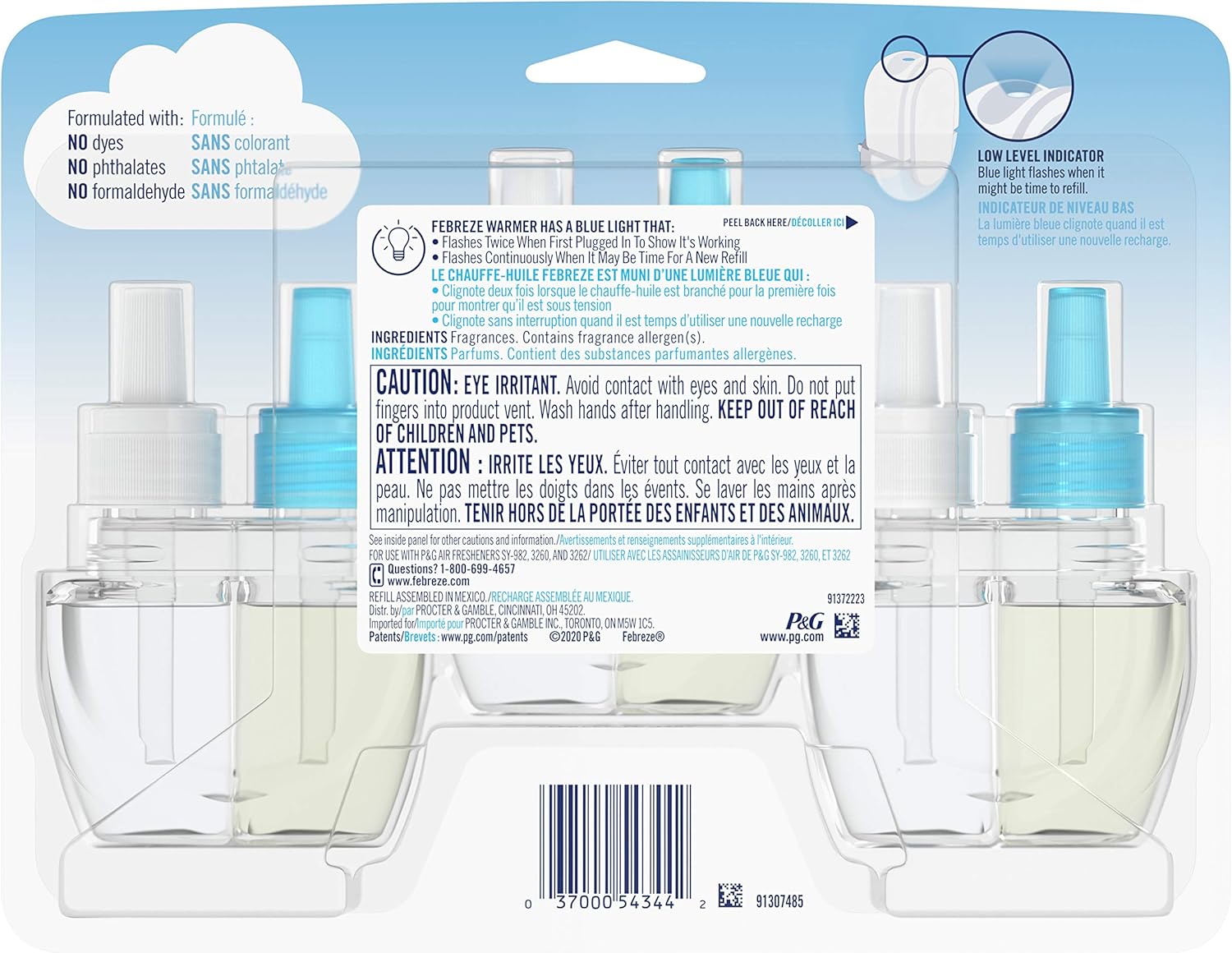 Febreze Odor-Eliminating Plug Air Freshener Refills, Linen & Sky, 3 Count: Health & Personal Care