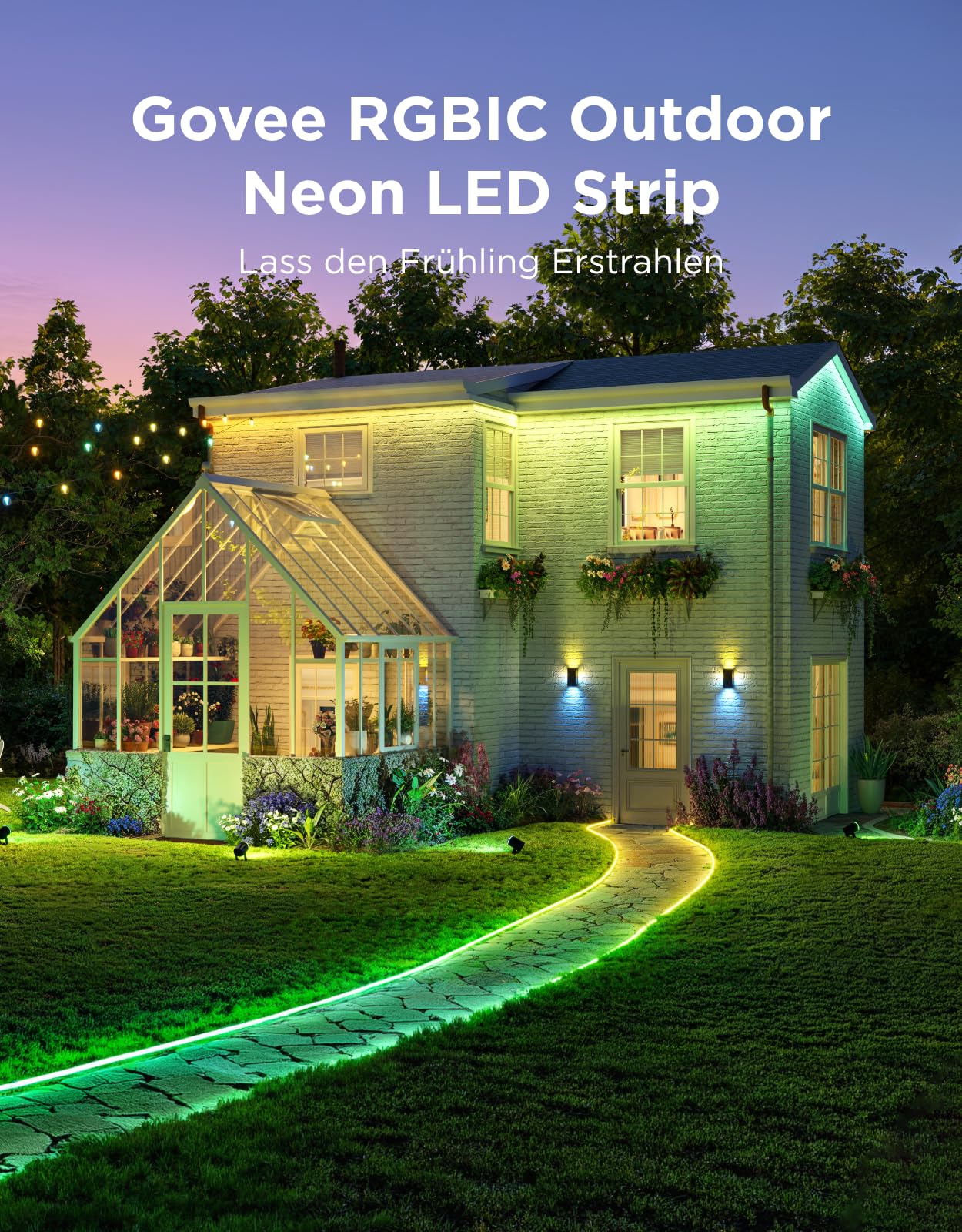 Govee Outdoor Neon LED Strip 10m RGBIC IP67 Wasserdicht mit Alexa und Google Assistant