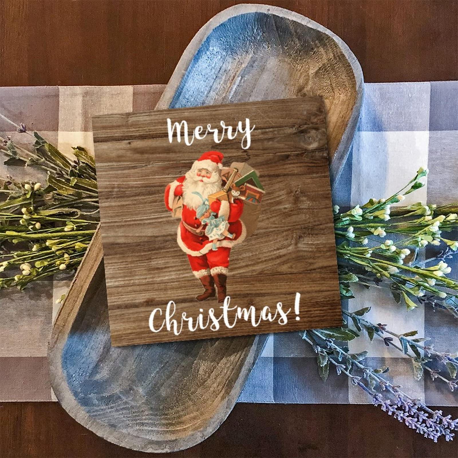 Panneau en bois Merry Christmas idée cadeau déco Noël originale