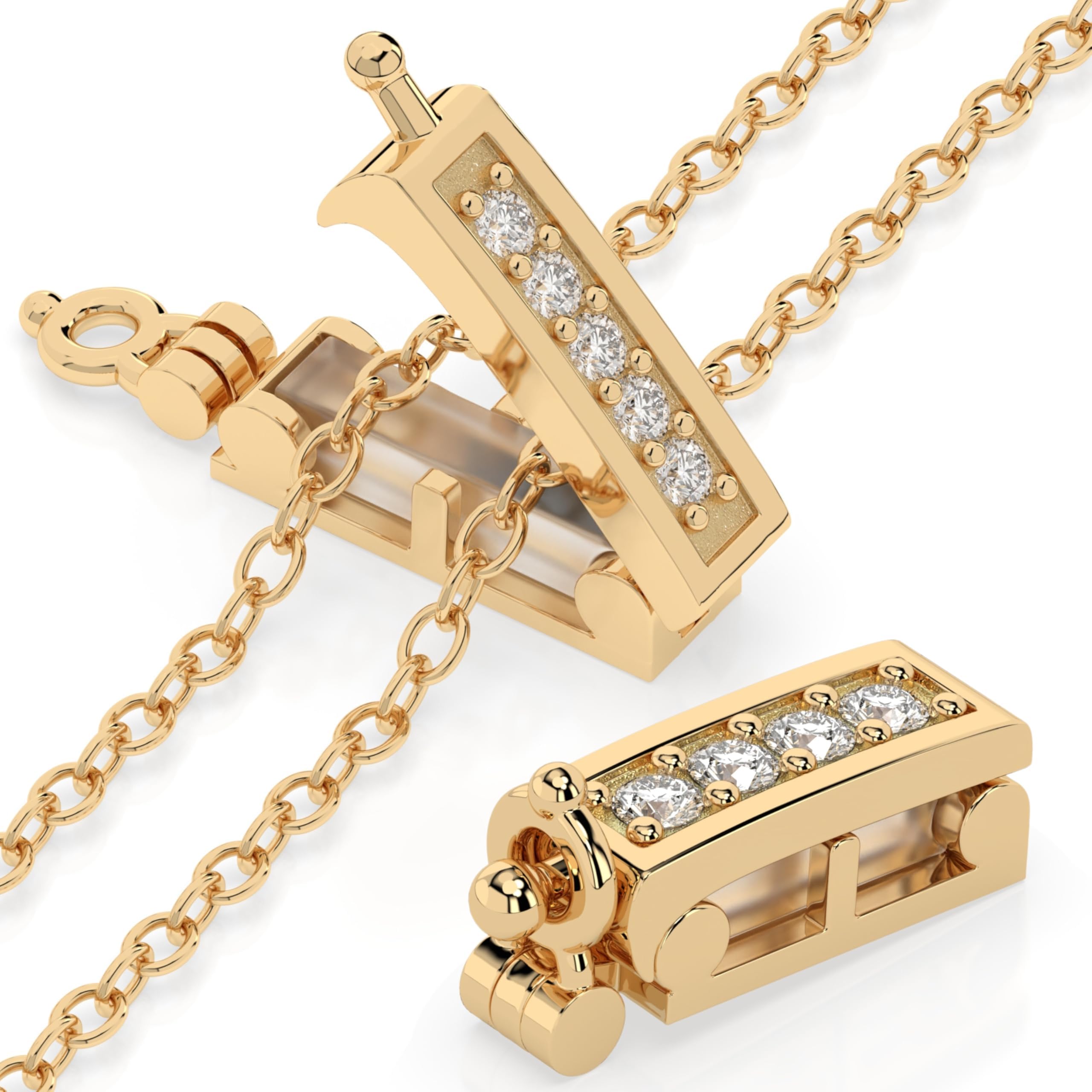 Infinity Clip Necklace Shorter 2 Piece Set for Thin Chains 18K Gold Plated Brass Necklace Shortner Clasp with Cubic Zirconia Accents, Metal, Cubic Zirconia