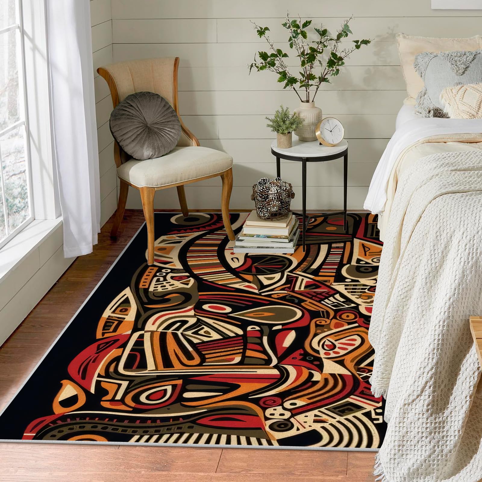 Tapis abstrait absorbant durable et fin pour chambre salon