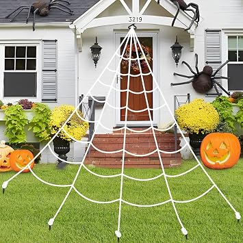 Halloween Decorations Outdoor,16.4Ft Spider Webs for Home Outside,40g Stretch Cobweb,20Pcs Small Spiders,Halloween Party Decor