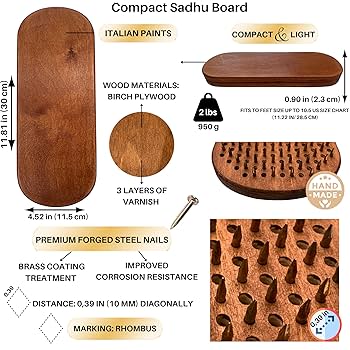 Sadhuボード　サドゥボード　ネイルボード　nails board Amazon | TENGRY Sadhuボード 立ち爪用 10mm 彫刻木製ボード