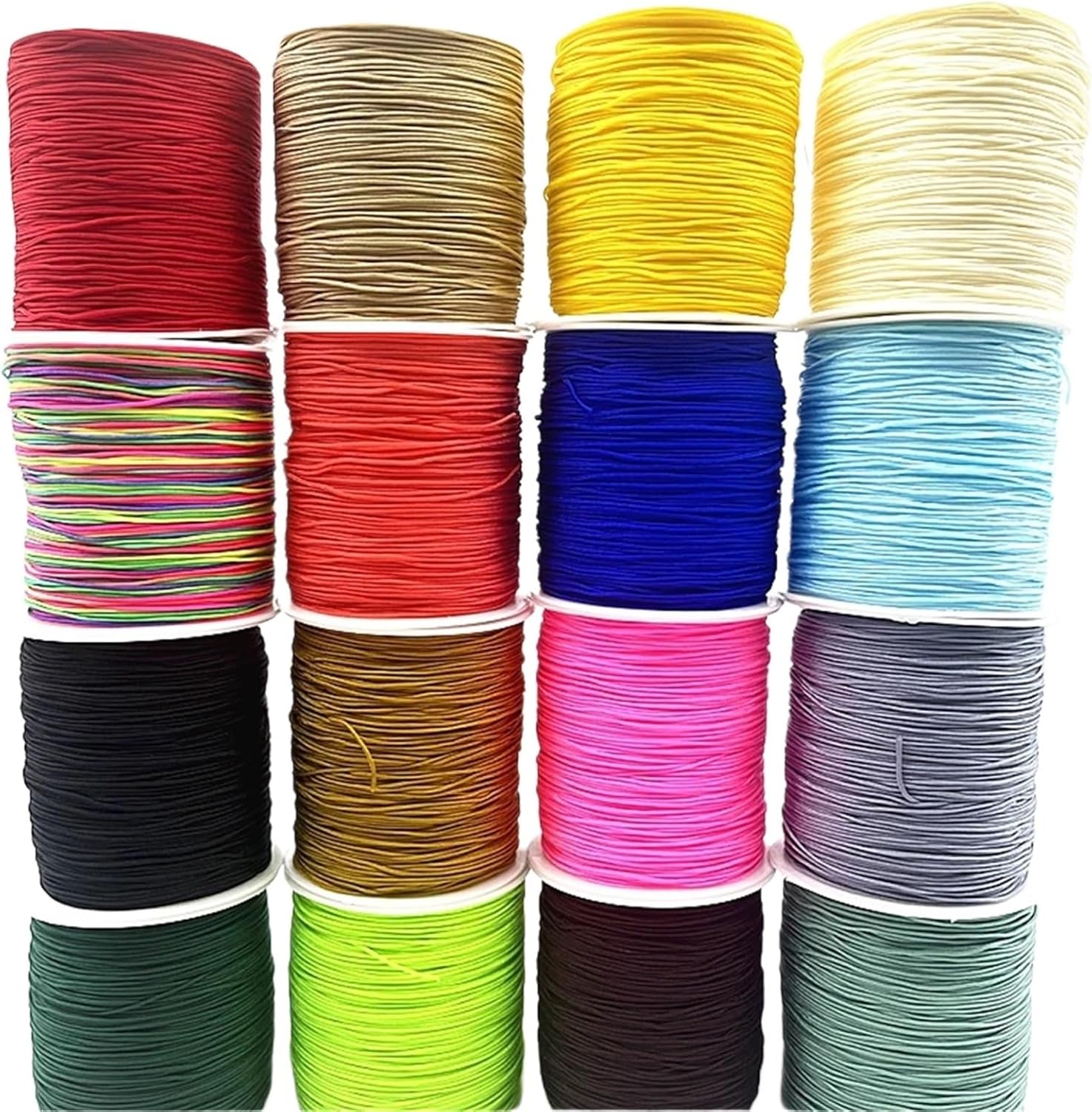 Bracelet String 5PCS Thread Chinese Knot Macrame Cord Bracelet Braided String DIY Tassels Beading Thread for Bracelets(25,0.8mm(10yards))