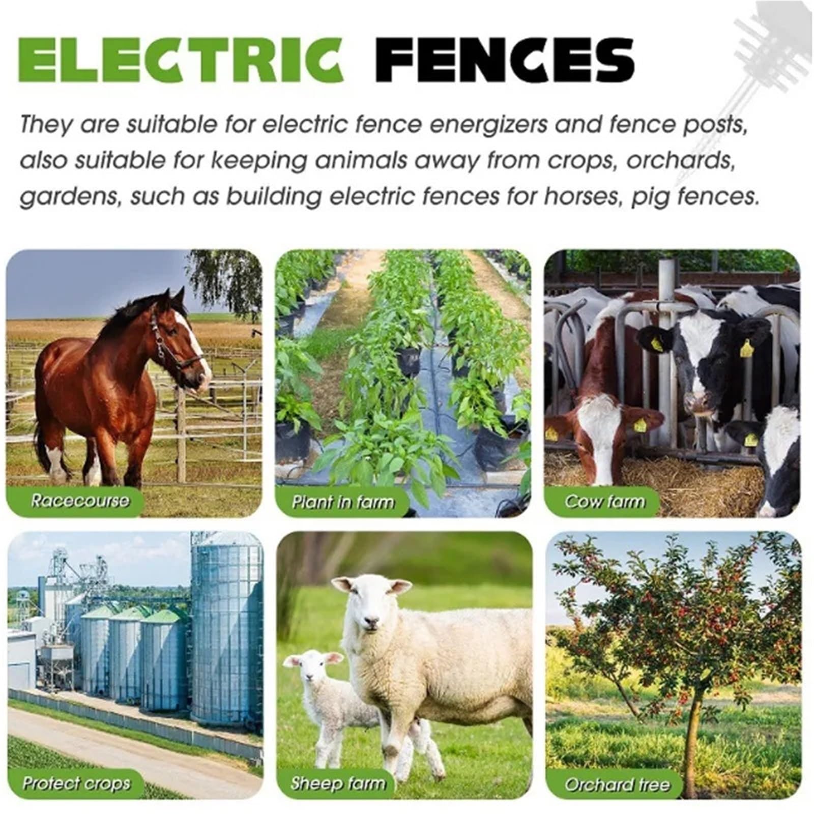 Isolatori Per Recinto Elettrico Isolanti for recinzioni elettriche da giardino Isolante for pali in legno Chiodo autofilettante for recinzione for bestiame agricolo(30PCS)
