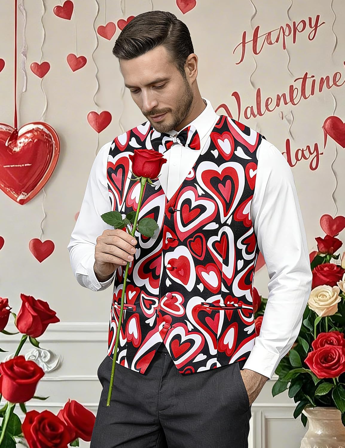 LINOCOUTON Men's Suit Vest with Bow Tie - Image 2