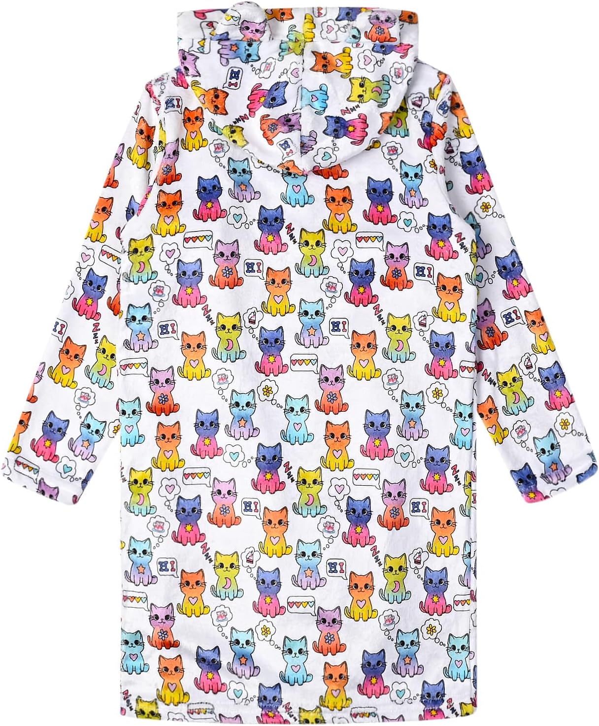 CHILDRENSTAR Girls Robe Kids Cat Bathrobes Plush Soft Fleece Pajamas Sleepwear - Image 2