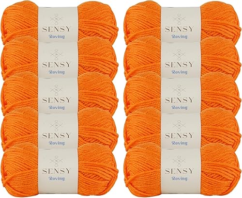 Vista 80 de 3 madejas de hilo Sensy Roving, 3.5 onzas, 132 yardas, calibre 5 voluminoso (Lily Pad)