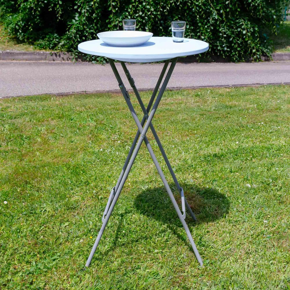 RONDY Mange Debout Pliant Hauteur 110cm Table Haute Pliable Diamètre 60cm Structure Acier laquée