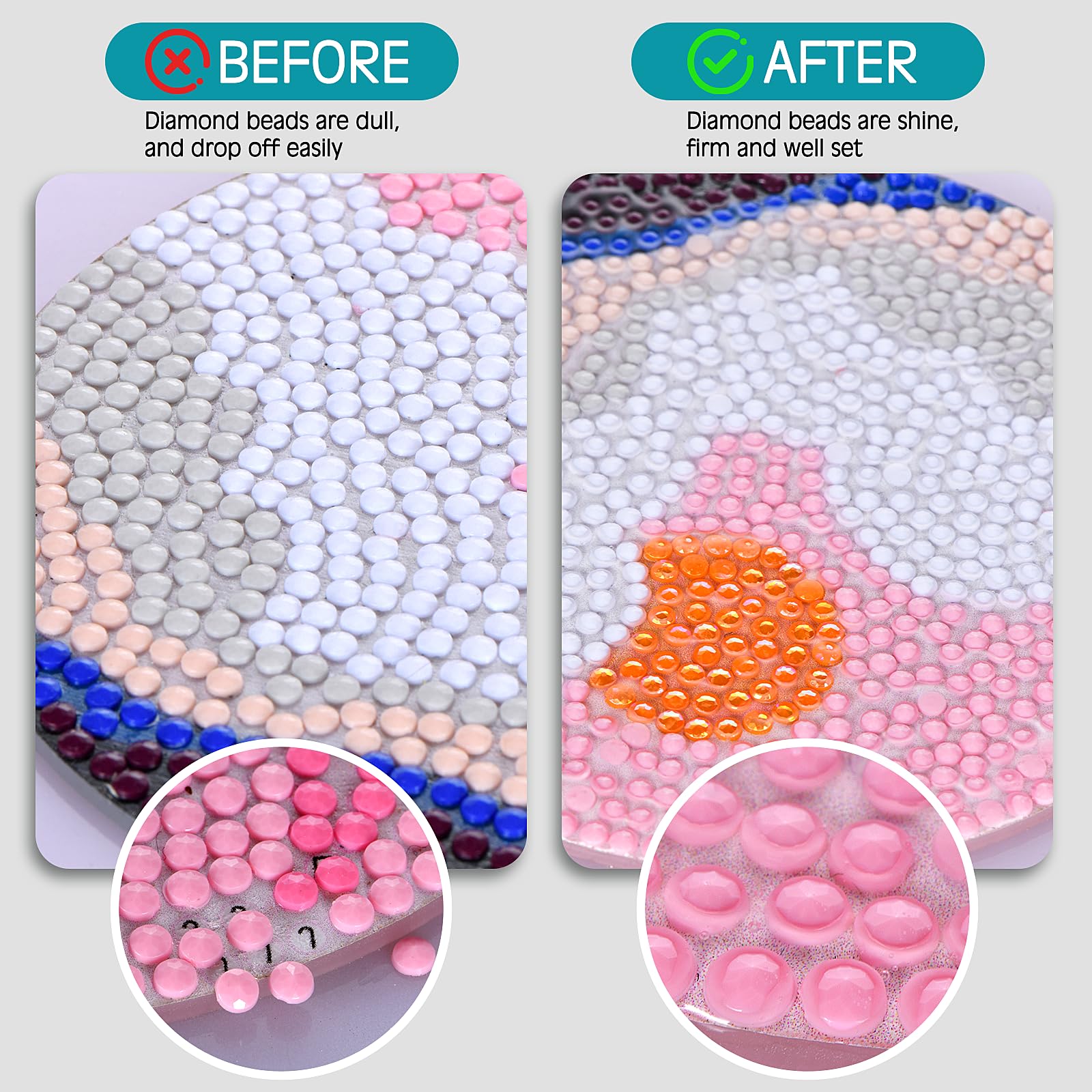 Diamond Painting Sealer, Topwey 250 ML Diamond Art Glue with Silicone Applicator Helps Retain Your Diamond Permanent Hold & Shine Effect for Diamond Art Coasters, Jigsaw Puzzles, and Crafts