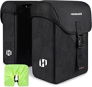 SOPOTUTU Fahrrad Gepäckträgertasche - Doppeltasche Mit Reflektoren & Netzfach