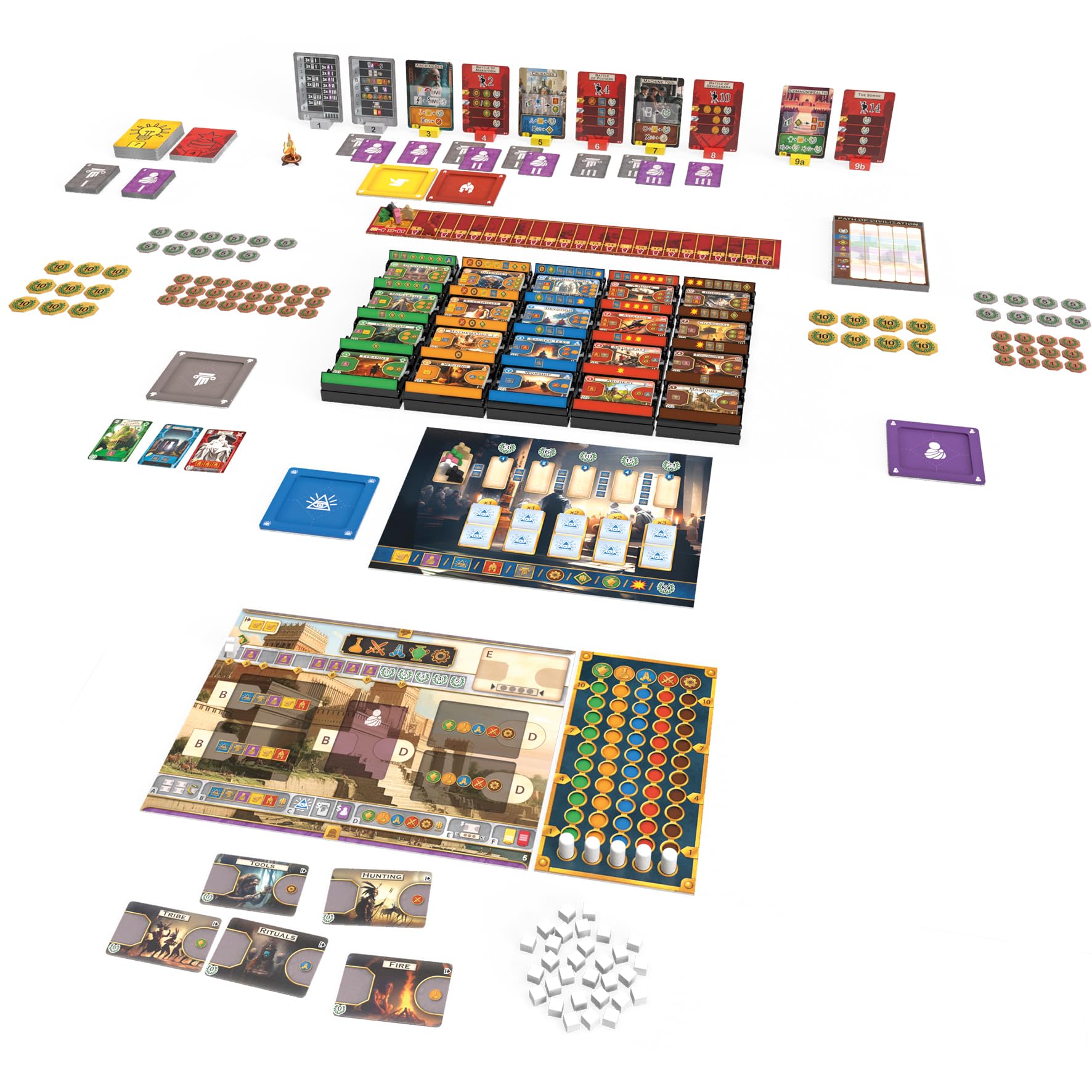 Asmodee Captain Games Path of Civilization – Gesellschaftsspiele – Brettspiele – Entwicklungsspiele – ab 14 Jahren – 1 bis 5 Spieler – französische Version