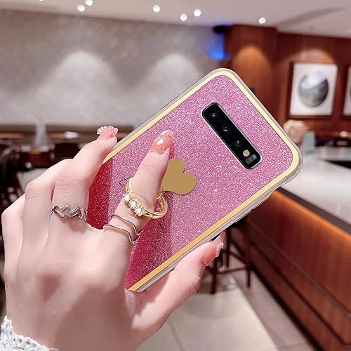 Miniatura 3 de Funda para Galaxy S10 Plus (no S10) Lindas Niñas Mujeres De Lujo Brillante Shell Con Soporte De Anillo Corazón Delgado Suave A Prueba De Golpes