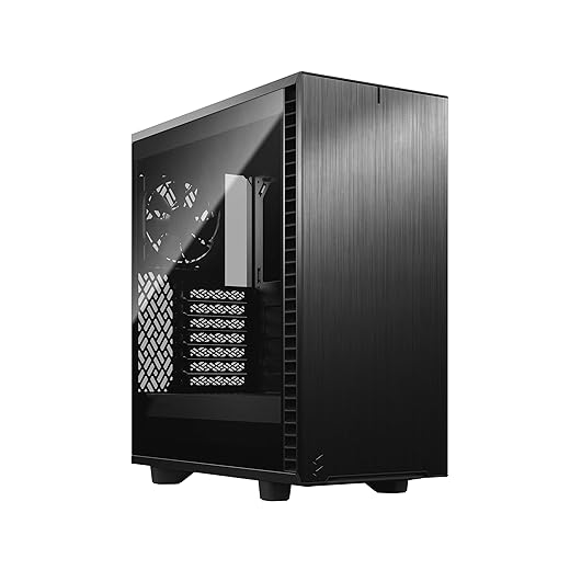 Fractal Design Define 7 Compact Black Brushed Aluminum/Steel ATX Compact Silent Dark Tinted Tempered Glass Window Mid Tower Computer Case