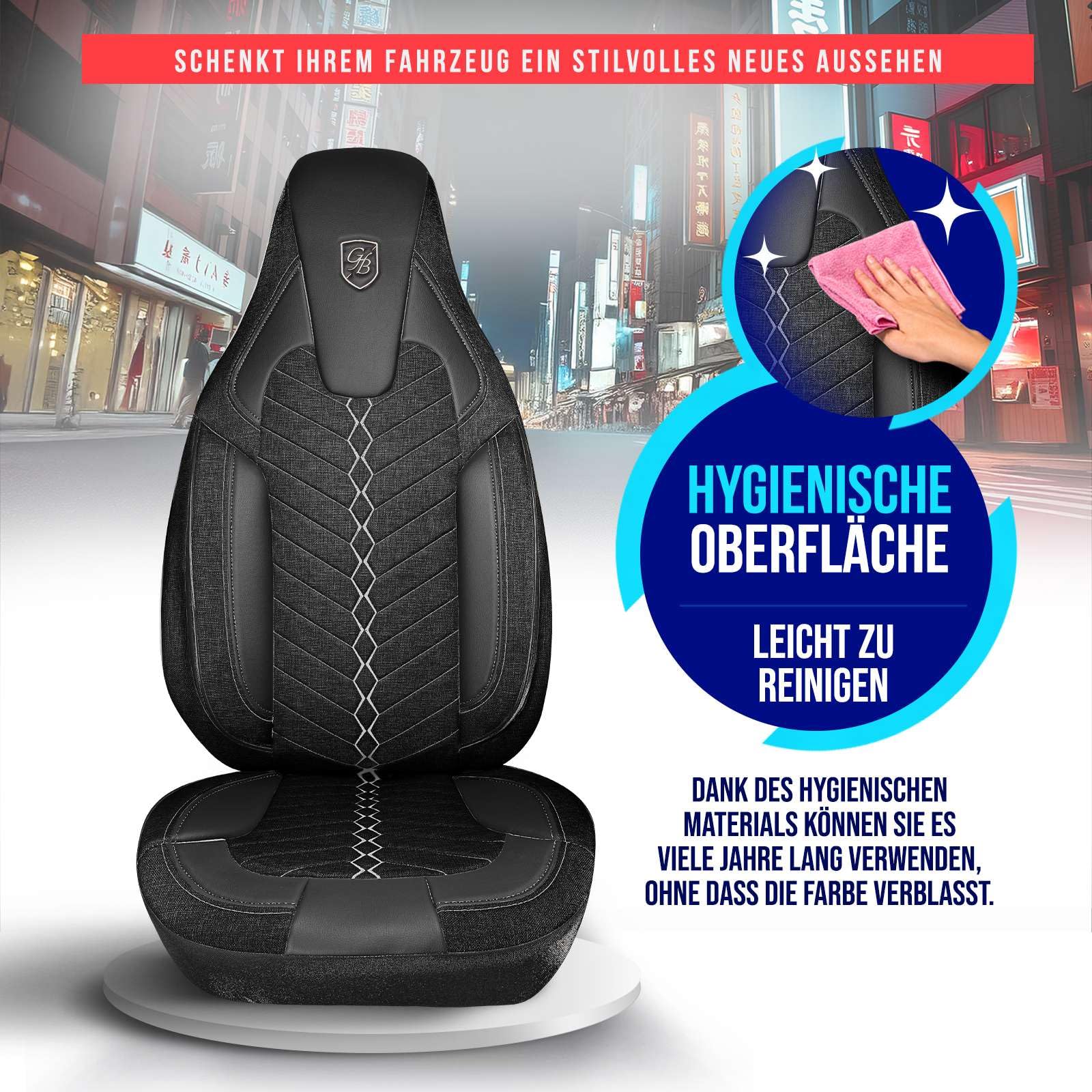 Coprisedili Universali Per Camper E Auto – In Lino Marrone, Compatibili Airbag, Con Tasche E Chiusura Lampo