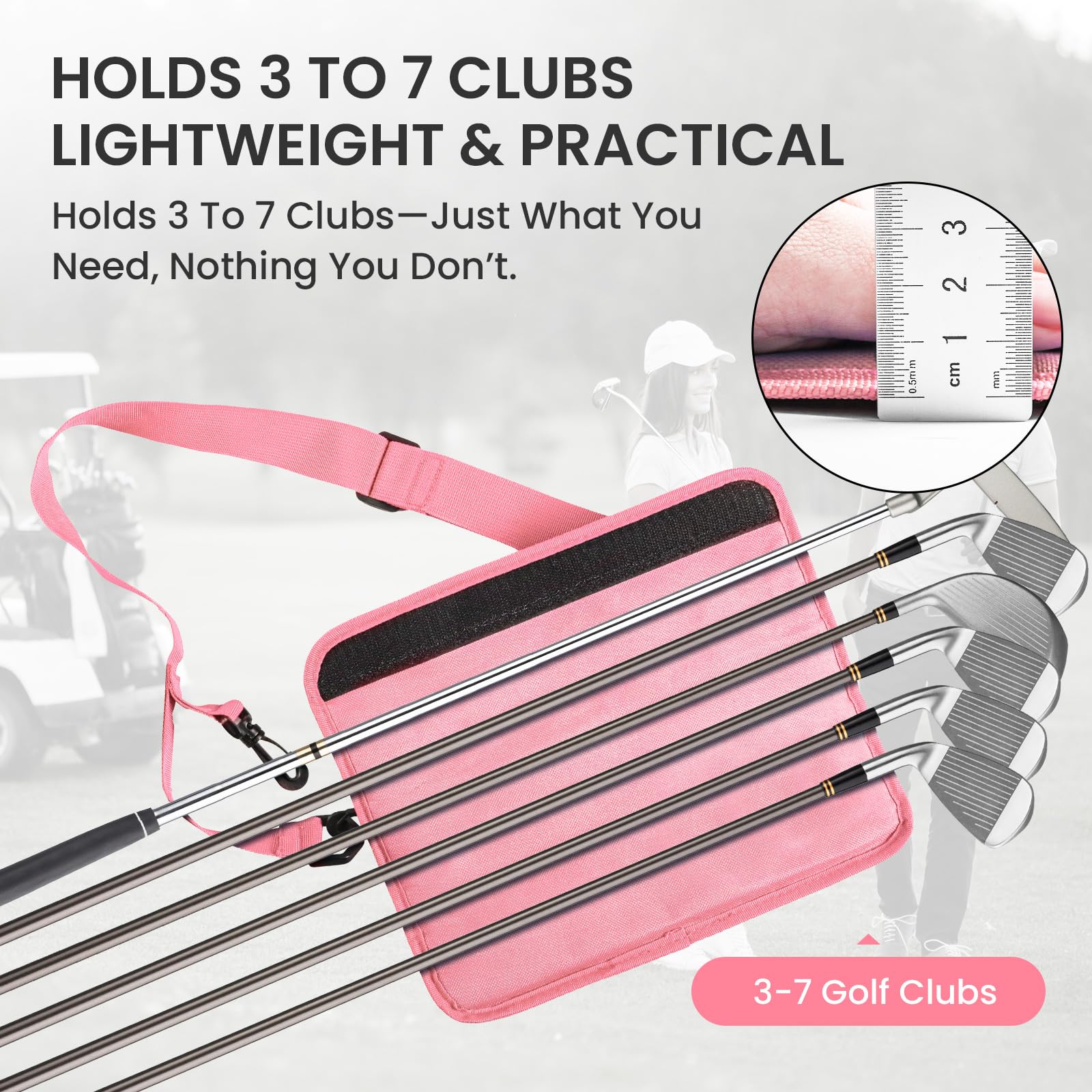FINGER TEN Mini bolsa de golf para hombres, mujeres y niños, práctica de campo de conducción, bolsa de lápices de golf con correas para el hombro, mangas ligera y duradera, moda para entrenamiento de