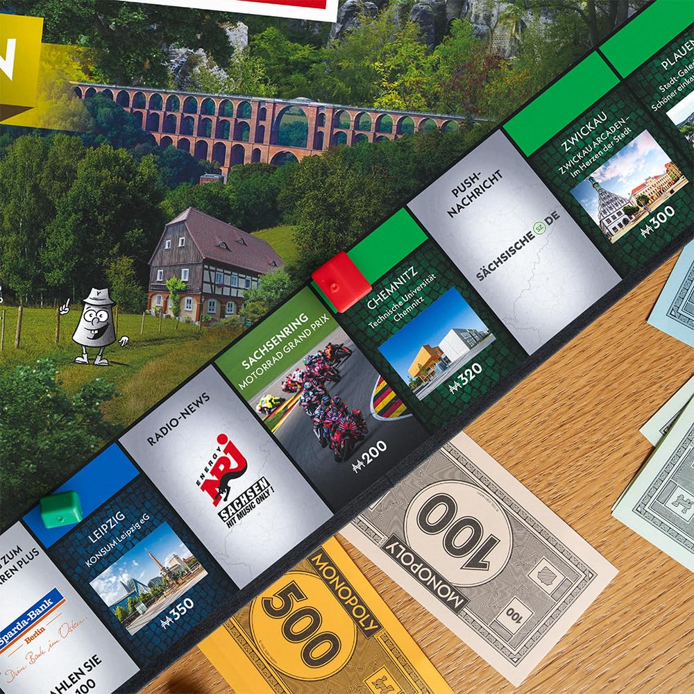 Monopoly Sachsen – Offizielle Regional-Edition von Winning Moves | Brettspiel mit Orten & Highlights aus dem Freistaat | Familienspiel ab 8 Jahren | Geschenkidee & Souvenir