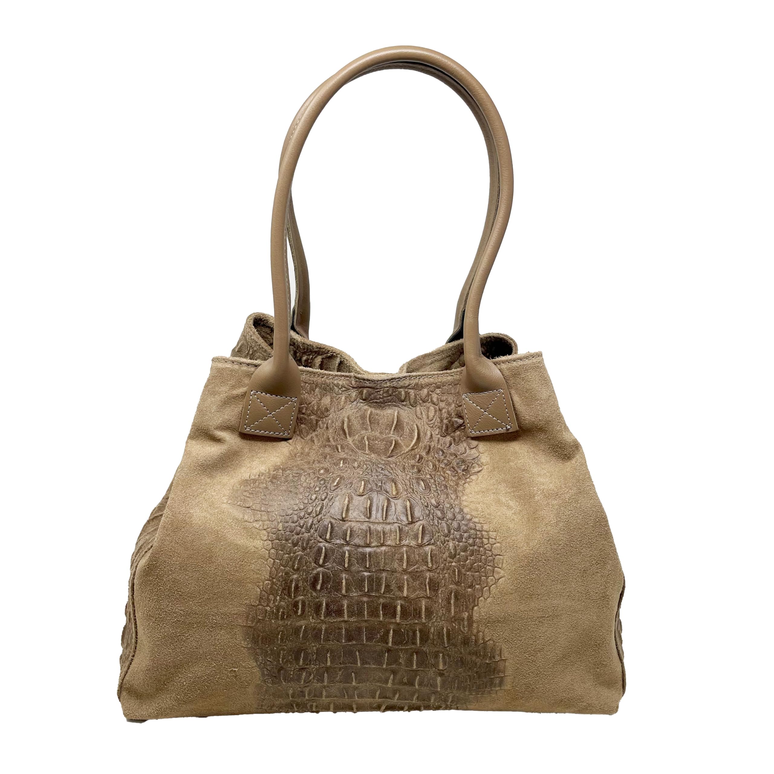 Chicca Borse Borsa a Spalla Grande Shopper da Donna in Pelle