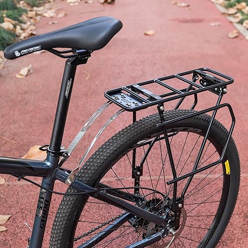 Miniatura 8 de CXWXC Portabicicletas trasero con cesta  Portabicicletas para freno de discosoporte de freno sin disco  Portabicicletas, soporte de transporte de