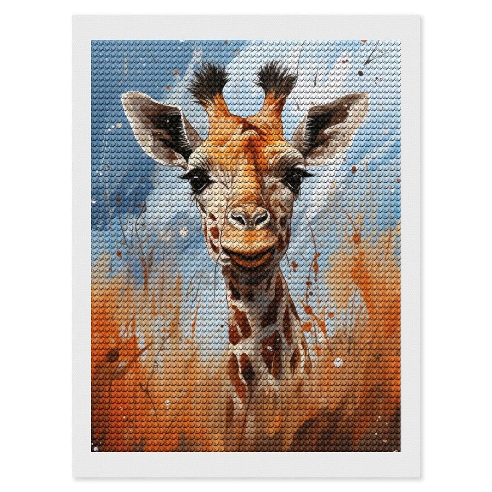 Junmoney Giraffe Portrait Full Drill Diamond Painting Kit 12"x16", Mindful Craft Activity, Bedroom Decor, for Adults, Gift Idea