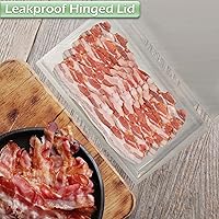 Vista 5 de Home-X Bacon Saver - Recipiente hermético de plástico para tocino, sin BPA, apto para lavavajillas, recipiente de almacenamiento de tocino a prueba