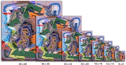 Vista 6 de Armen Living Lienzo decorativo para pared, diseño de formas dobladas I (12 x 12 pulgadas)