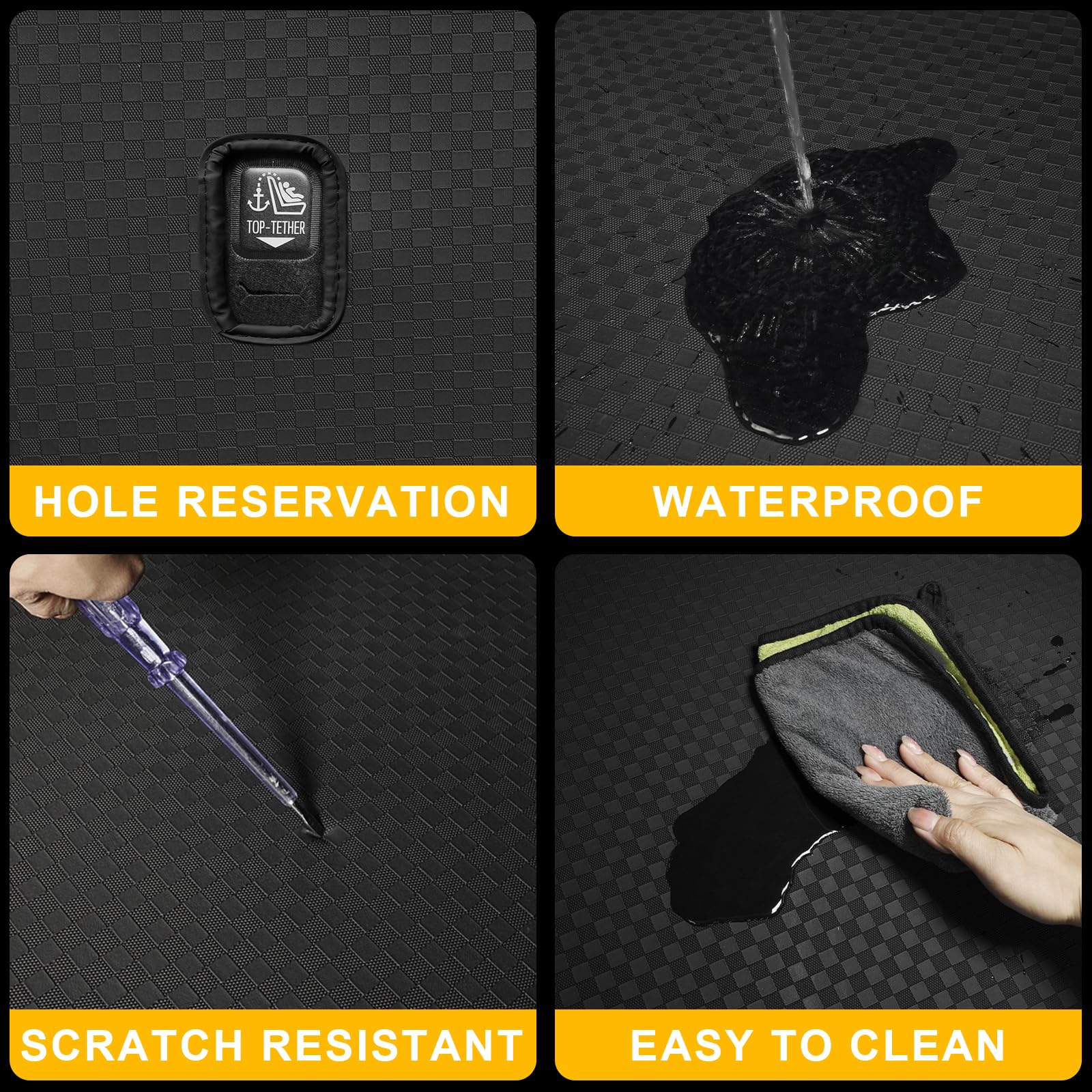 For Acura RDX 2019-2024 Car Trunk Mat Cargo Liner Rear Backrest Mat PU Leather