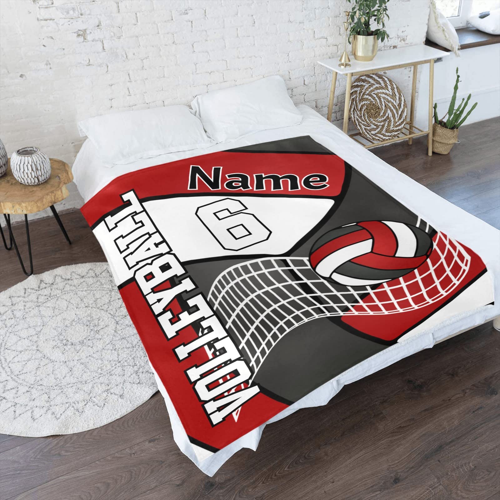 Volleyball Sports Personalized Baby Blanket with Name Soft Throw Fleece Blankets for Girls Boys Newborn Infants Kids Shower Birthday Gift 40X50 inch