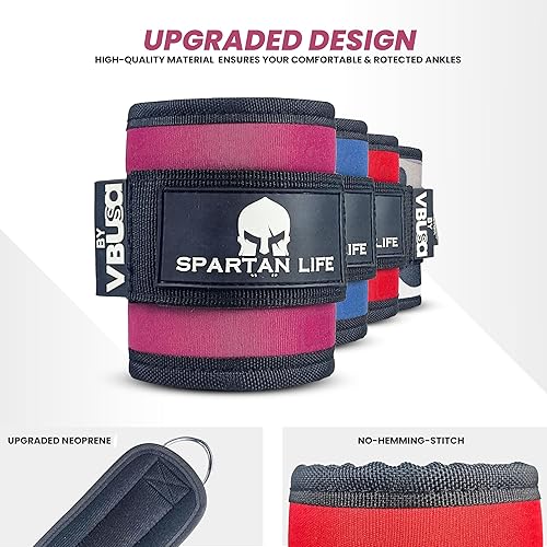 Miniatura 9 de Correa de tobillo para máquina de cable y bandas de resistencia, puños de tobillo para entrenamiento, bandas de tobillo ideales para entrenamiento,