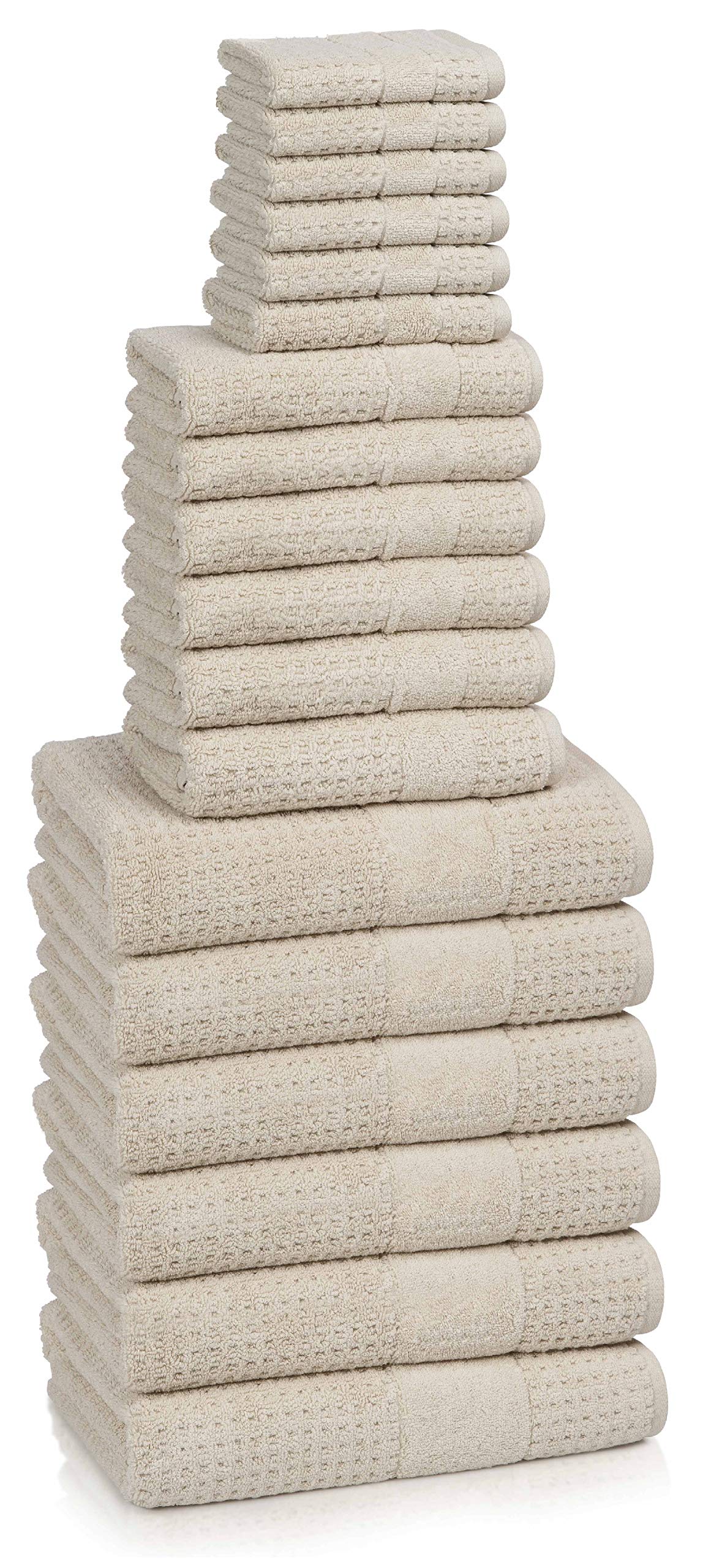 Kassatex Turkish Hammam Collection Towels, 18 Piece Set - Latte