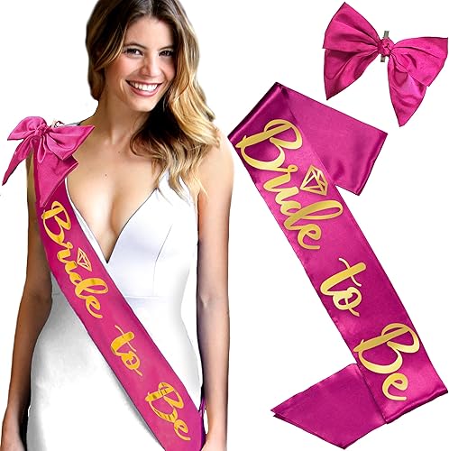 Miniatura 9 de RhinestoneSash Banda de novia  Banda dorada de satén de grado nupcial  Decoración de despedida de soltera y regalos