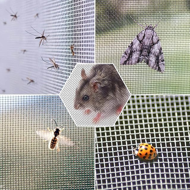 Vandicka 2 PCS Stainless Steel Woven Wire Mesh Sheet 15 x 15 cm Square - Small 1mm Hole Fine Wire Mesh - 20 Mesh Metal Wire Gauze - Drain Cover Mesh to Stop Leaves Twigs Embers