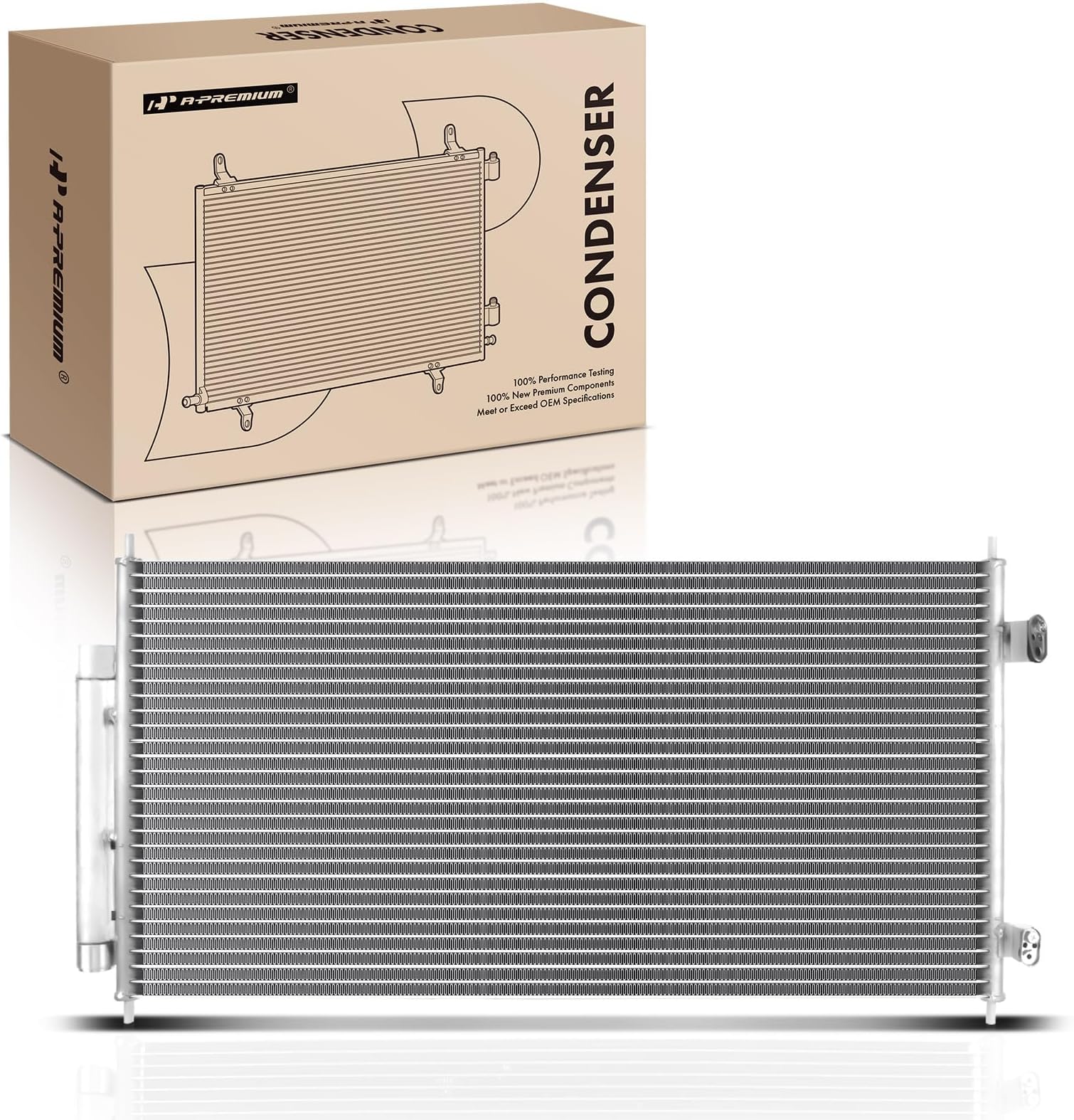 A-Premium Air Conditioning A/C Condenser Compatible with Nissan Sentra 2007-2012, 2.0L 2.5L, Replace# 92100ZE80A