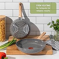 Vista 9 de T-fal Revive Ceramic Cookware Sets, Pots and Pans Set Nonstick, (12 pieces), Ceramic Non stick Coated, Frying Pan, Oven Safe Up To 350°F, Grey