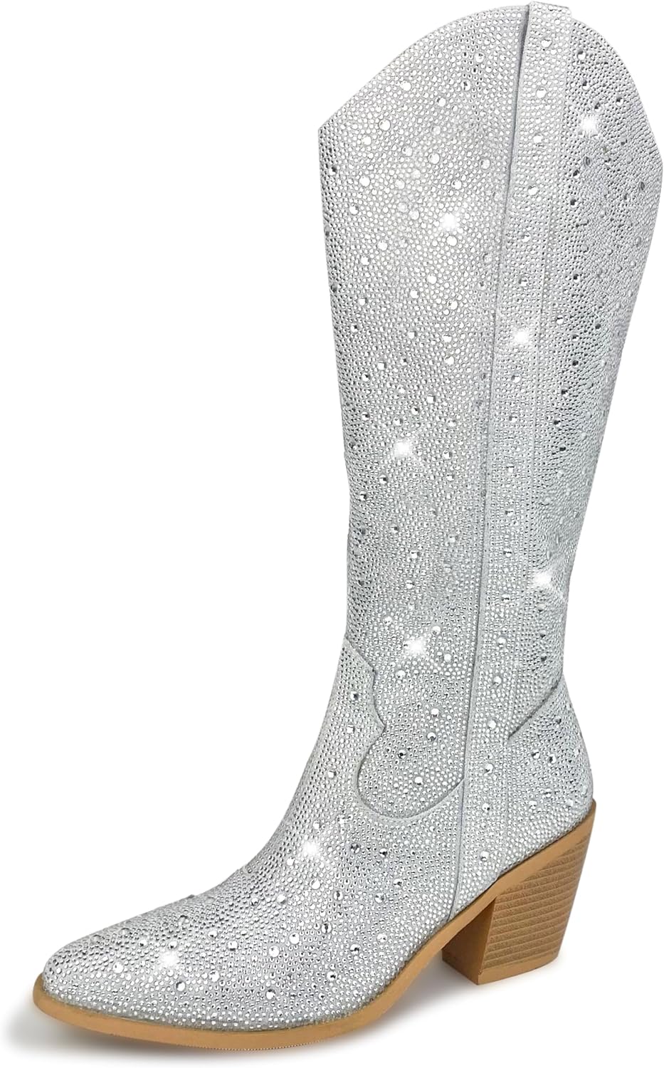 FurryFrenz Sparkly Cowgirl Boots for Women Wide Calf
