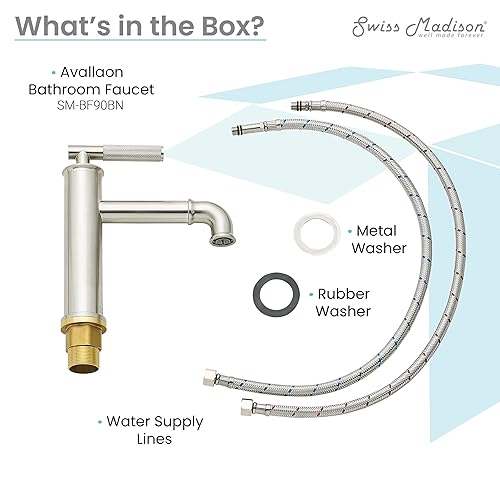 Miniatura 11 de Swiss Madison Well Made Forever SM-BF90BN Avallon - Grifo de baño (níquel cepillado)