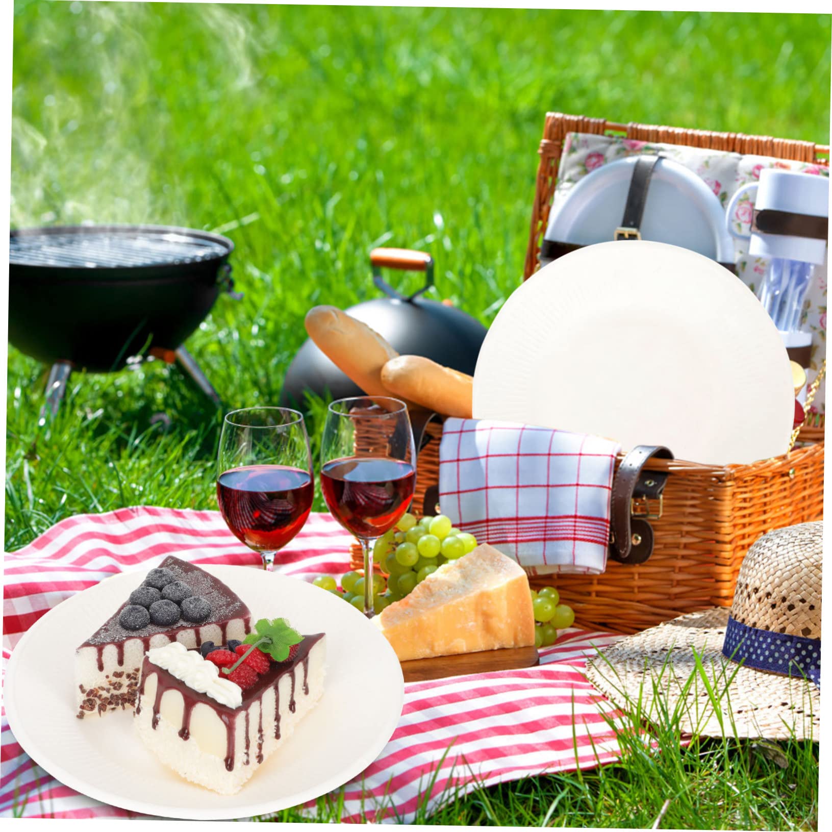 50 pezzi Piatti Usa e Getta Biodegradabili e Compostabili per Picnic e Attività Materiale Spesso e Resistente Facili Usare per Adulti