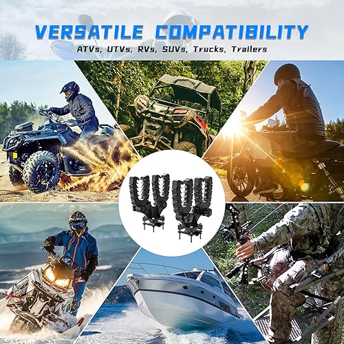 Miniatura 5 de KEMIMOTO Soporte doble para herramientas para ATV, soporte de herramienta para ATV, agarres de herramientas con correas de goma compatibles con