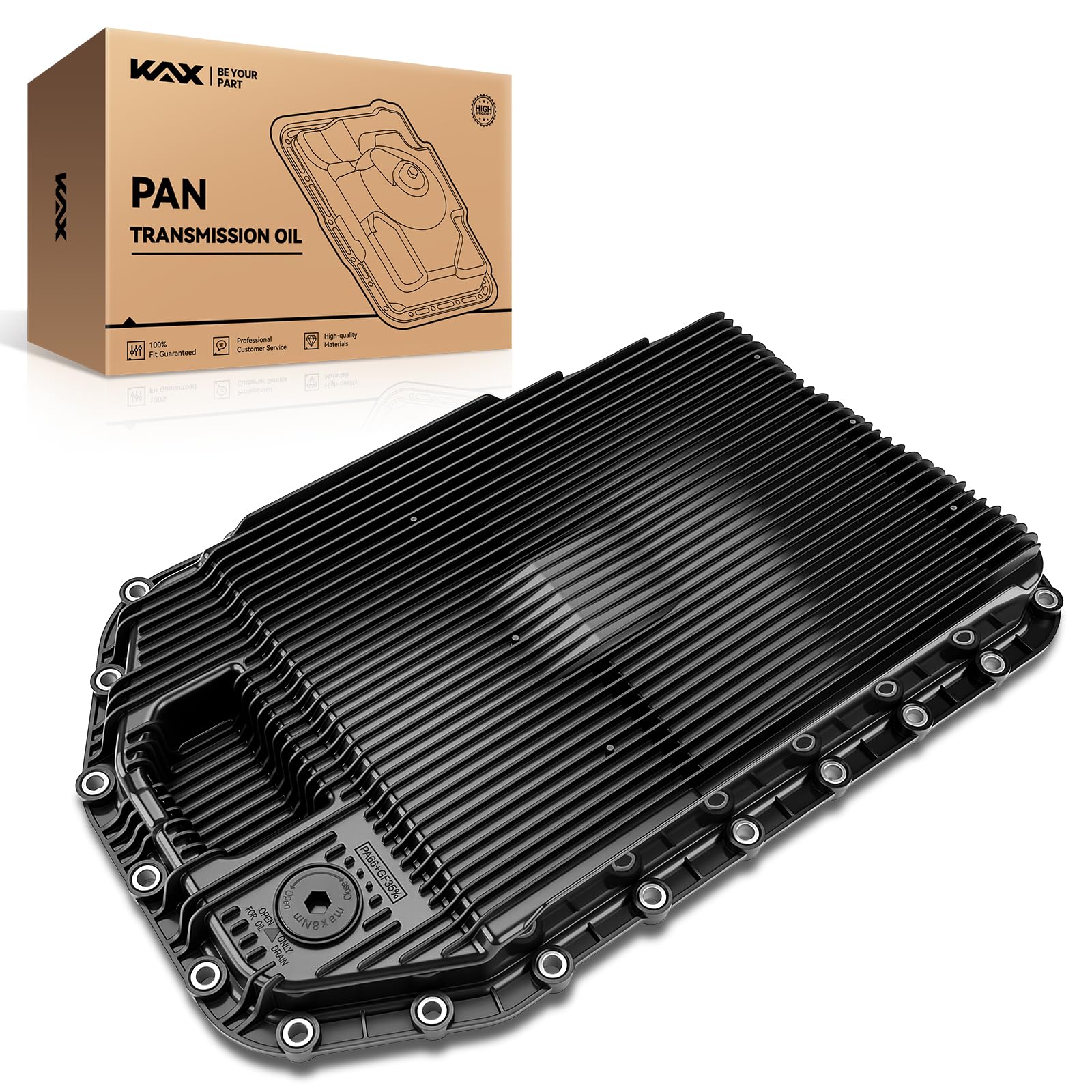 KAX 265-851 Transmission Oil Pan with Drain Plug, Gasket Replacement for GA6HP19Z or A6HP19Z 6 Speed Transmission, BMW 135i 323i 325i 325xi 328i 328xi 330i 330xi 335i 525i 525xi 528i 528xi 530i