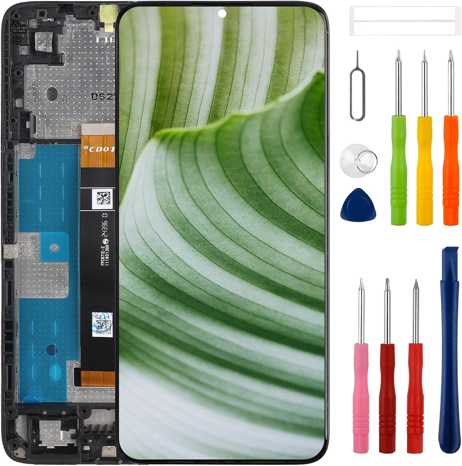 New 6.75'' LCD Display for TCL K32 T513W Touch Screen Digitizer Assembly Replacement with Upgraded Repair Tools Kit-[with Frame]